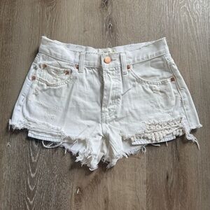 White We the Free Distressed Denim Shorts